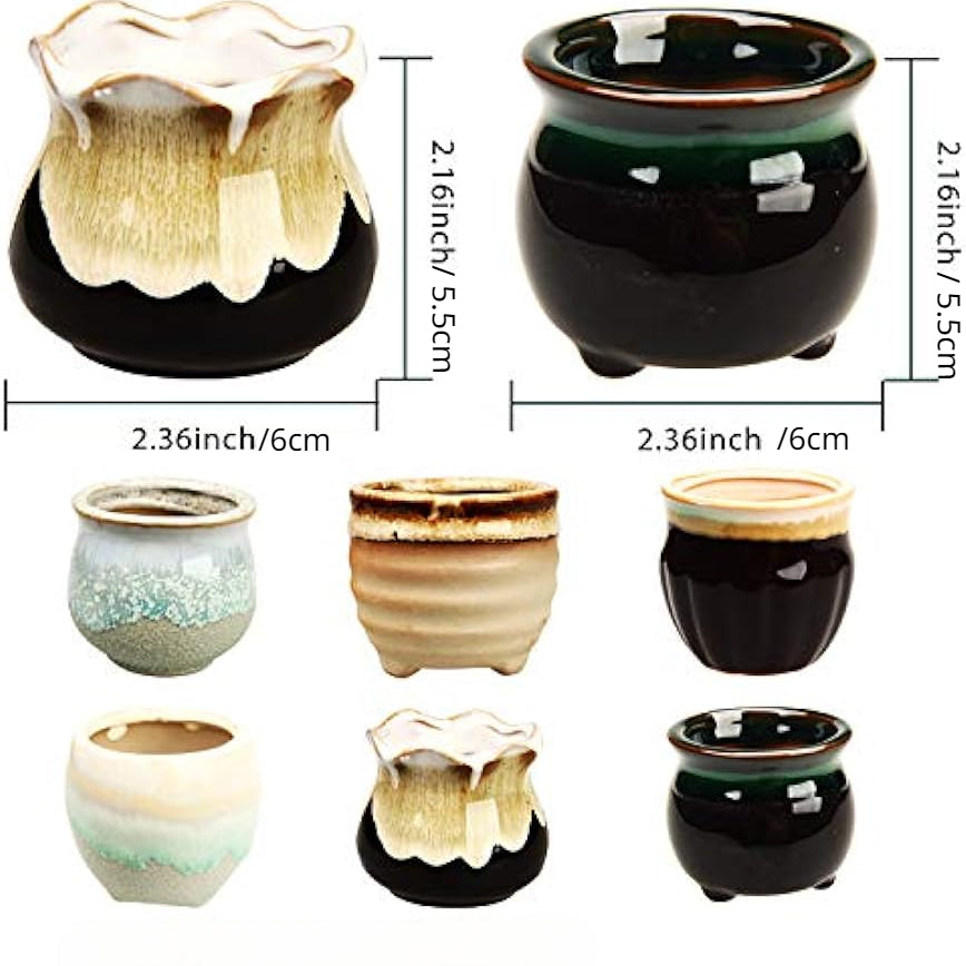 6pcs 6 35 Cm Succulent Pot With Drainage Ceramic Planter Set