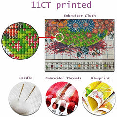 DIY Dream House Landscape Cross Stitch Kit 11CT Printed Canvas Painting