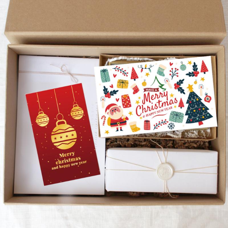 50pcs Mini Thank You Christmas Card with Cute Illustrations
