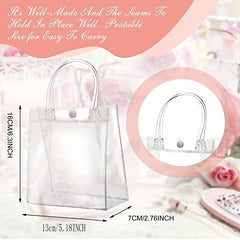 10pcs Reusable Clear PVC Gift Bags With Handles, Various Occasions