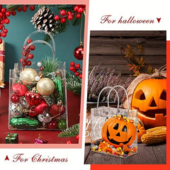 10pcs Reusable Clear PVC Gift Bags With Handles, Various Occasions