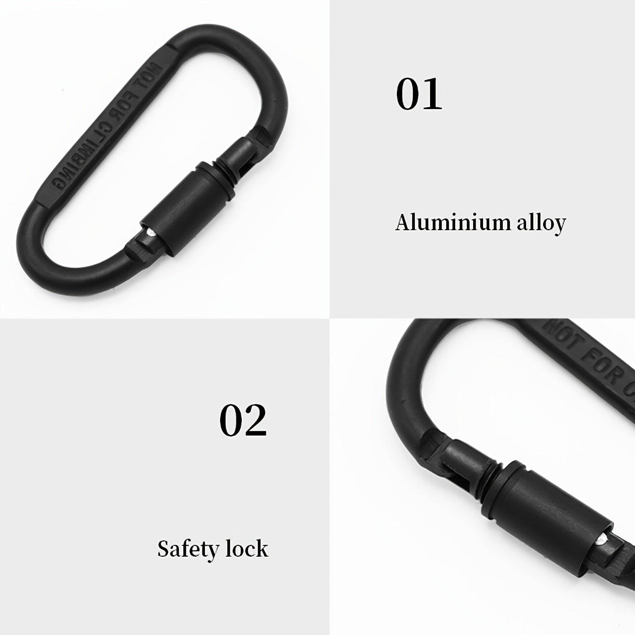 2pcs Locking Carabiner Clips Heavy Duty Twistlock Buckles for Camping Hiking