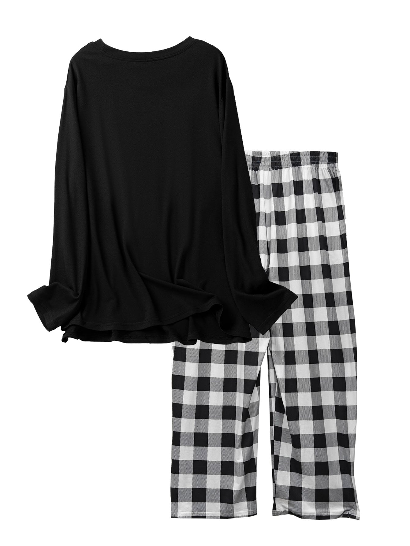Baseball Print Pajama Set Long Sleeve Crew Neck Top & Pants