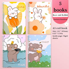 4pcs 60 Sheets A5 Coil Notebook Thickened Note taking Workbook
