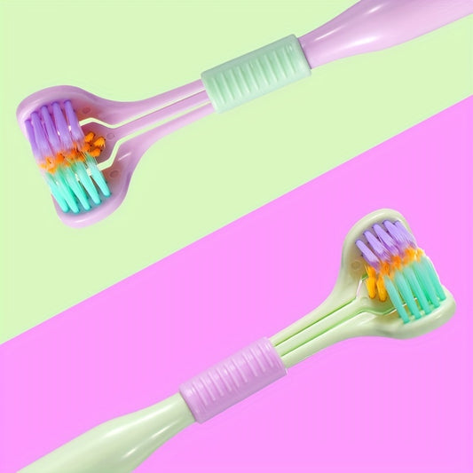 3-Sided Soft Bristle Travel Toothbrush for Adult Teeth & Gum Care