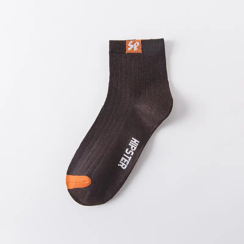 5 Pairs Men's Outdoor Casual Cotton Mid Calf Socks