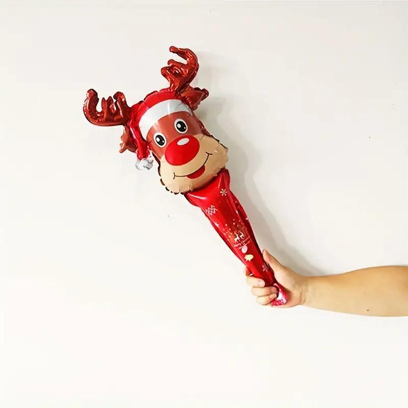 5pcs Christmas Party Balloons Santa Claus Snowman Candy Cane Decoration