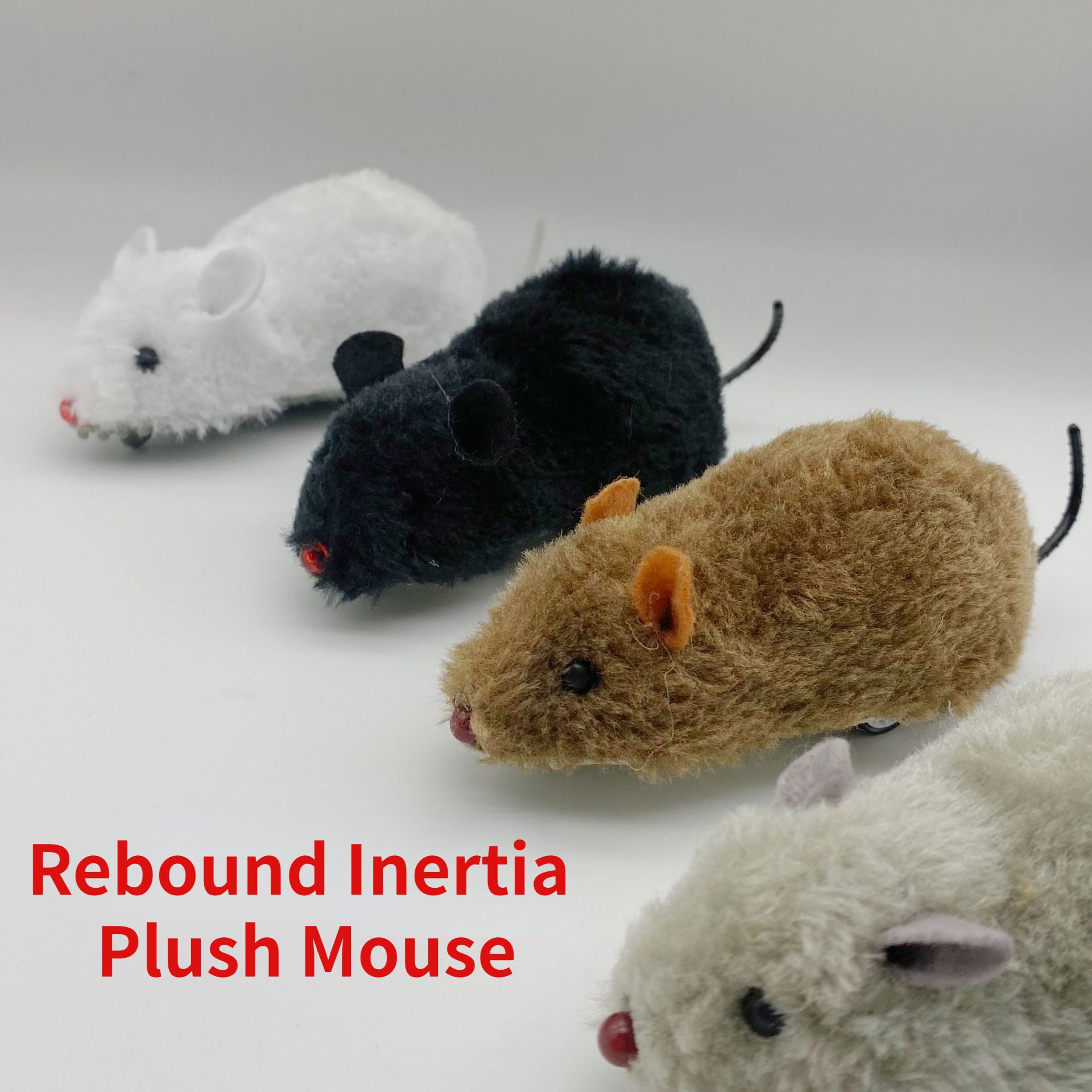 Random Rebound Inertia Plush Little Mouse Pet Toy