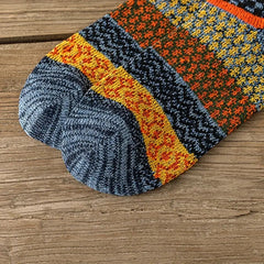 5 Pairs Men's Striped Crew Socks Thick Warm Winter Couple Christmas Socks