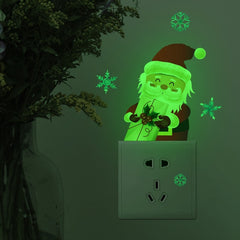 Christmas Santa Claus Switch Sticker Glow in Dark Bedroom Living Room Wall Decor