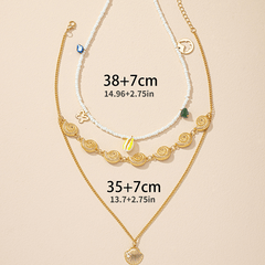 Layer Patchwork Necklace Personality Temperament Pearl Shell Necklace