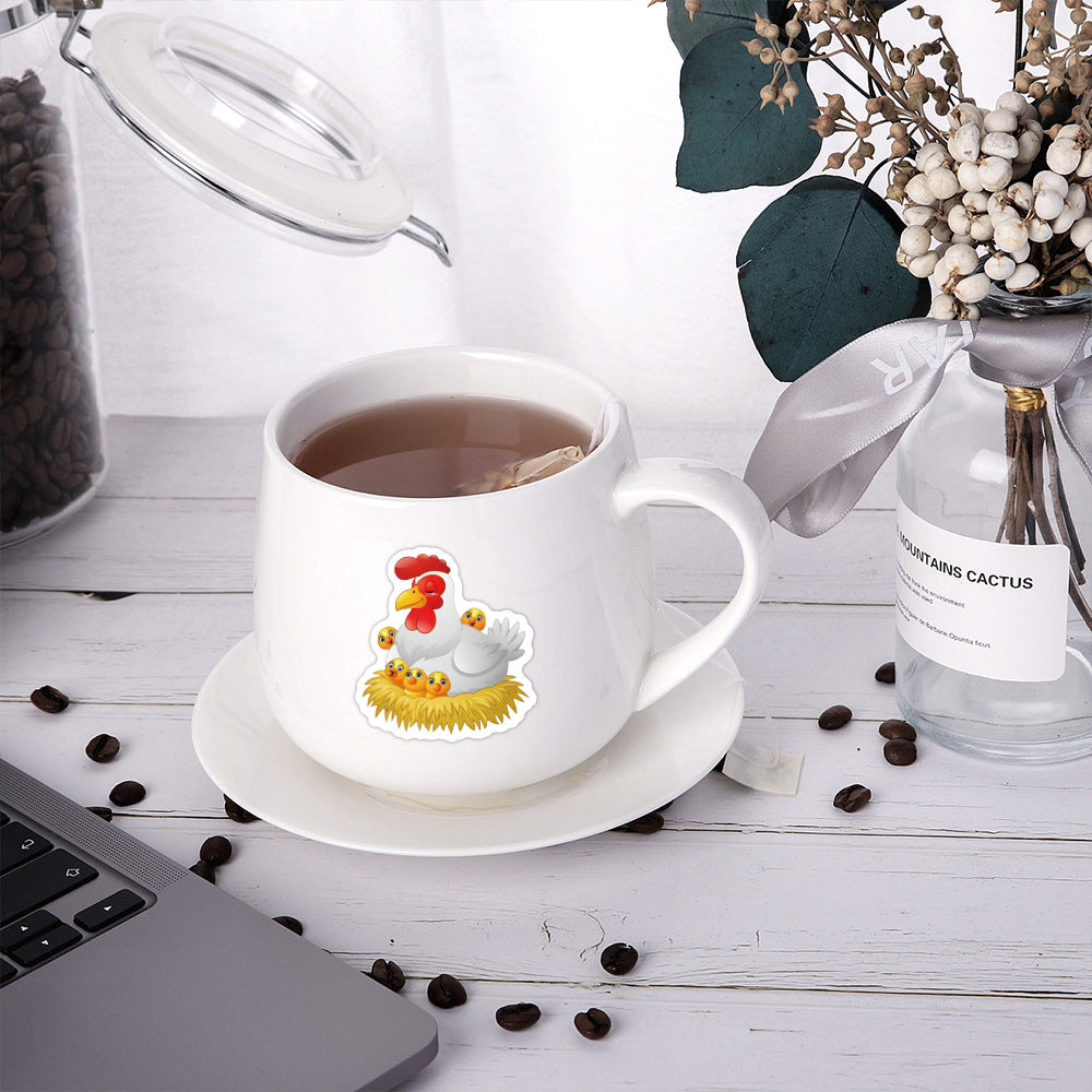 60pcs Farm Animal Vinyl Waterproof Stickers Water Bottle Laptop Phone Luggage