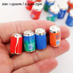 4pcs Metal Soda Cans 1:12 Scale Dollhouse & Bar Accessories - Vibrant Colors
