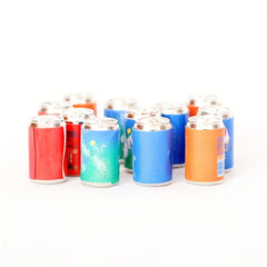 4pcs Metal Soda Cans 1:12 Scale Dollhouse & Bar Accessories - Vibrant Colors