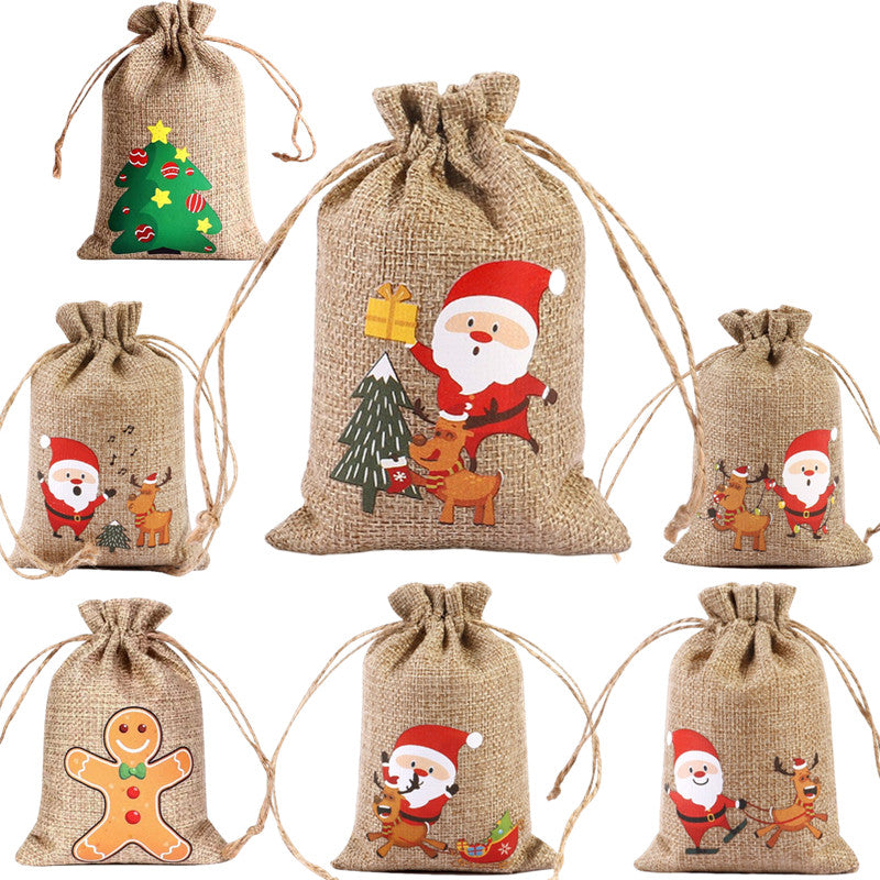 11pcs Christmas Gift Bags 15x10cm Cloth Bags for Tree Decoration