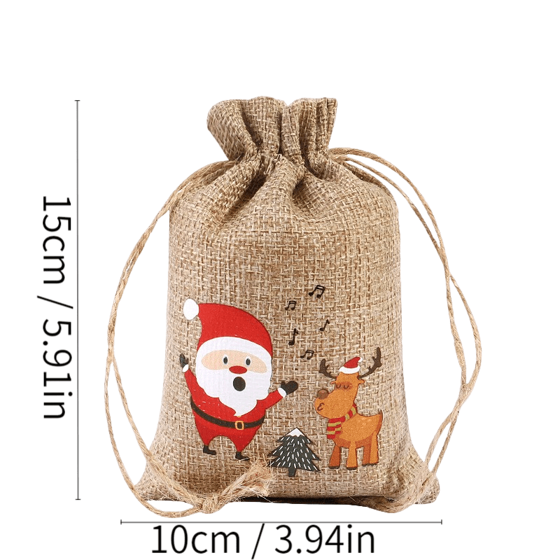 11pcs Christmas Gift Bags 15x10cm Cloth Bags for Tree Decoration