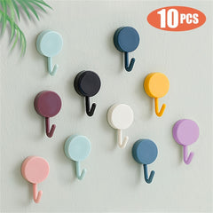 10 Pack Adhesive Sticky Hooks for Kitchens/Bathrooms, No Drilling