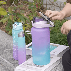 3pcs Gradient Water Bottles 2000 900 280ml PC Material Outdoor Camping Hiking