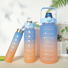 3pcs Gradient Water Bottles 2000 900 280ml PC Material Outdoor Camping Hiking