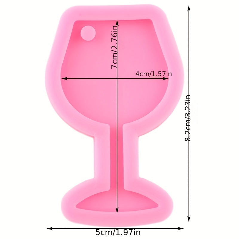 Wine Glass Pendant Silicone Mold for DIY Jewelry Making