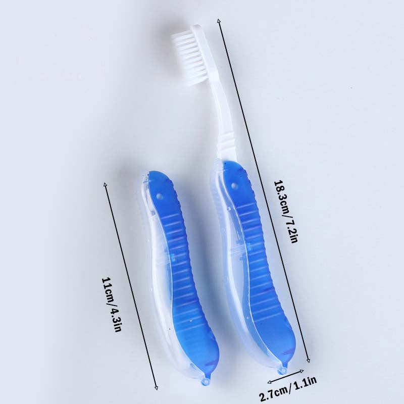 2pcs Foldable Travel Toothbrush Mini Portable Camping Hiking Outdoor Toothbrush