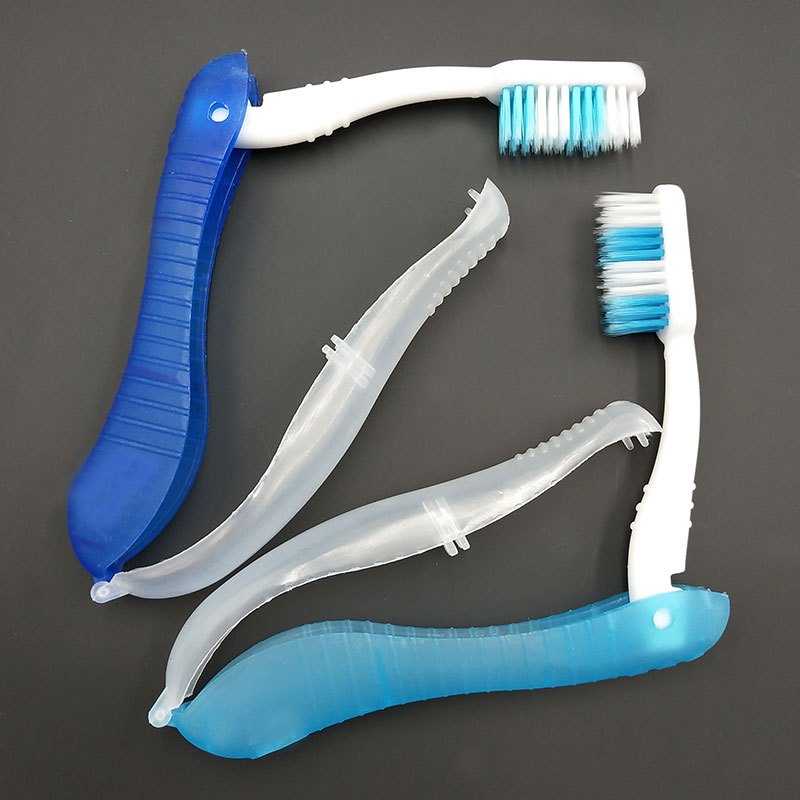 2pcs Foldable Travel Toothbrush Mini Portable Camping Hiking Outdoor Toothbrush