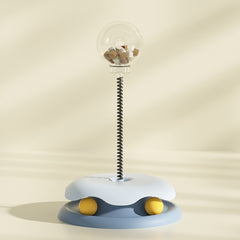 Cat Toy Turntable Spring Ball Feeder for Entertainment