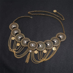 Retro Style Coin Charm Tassel Waist Chain Daily Decorative Accessories