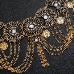 Retro Style Coin Charm Tassel Waist Chain Daily Decorative Accessories