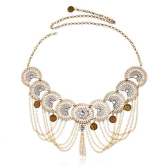 Retro Style Coin Charm Tassel Waist Chain Daily Decorative Accessories