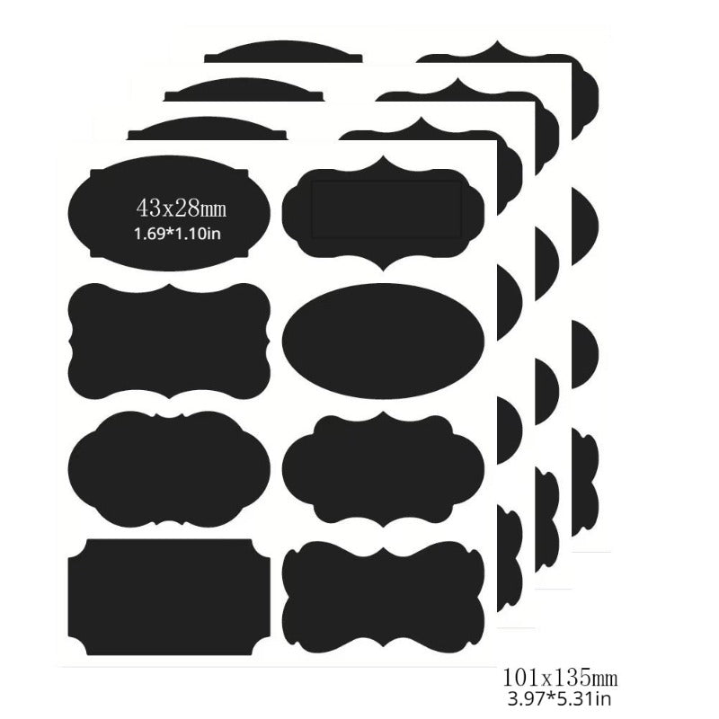 40 Pcs Reusable Waterproof Chalkboard Label Stickers with Chalk Marker