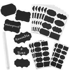 40 Pcs Reusable Waterproof Chalkboard Label Stickers with Chalk Marker