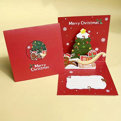 3D Folding Christmas Greeting Card Festive Decoration Home Office