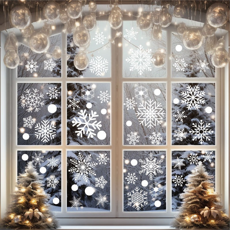 Snowflake Window Stickers Set - Christmas Winter Door Decoration
