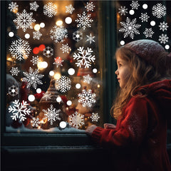 Snowflake Window Stickers Set - Christmas Winter Door Decoration