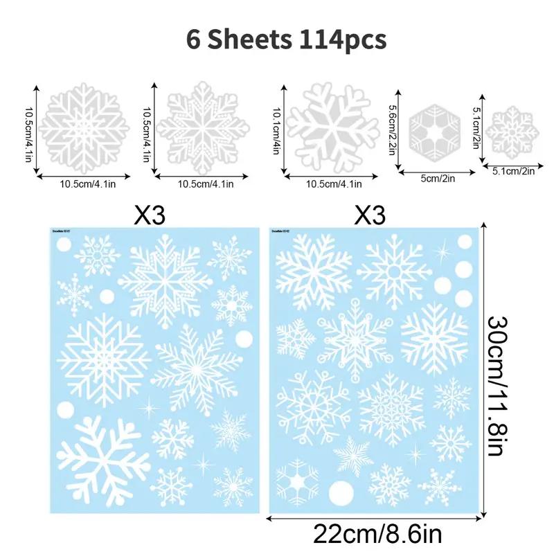 Snowflake Window Stickers Set - Christmas Winter Door Decoration
