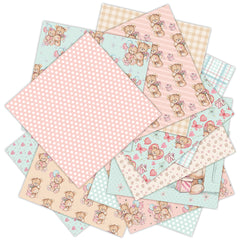 12pcs Doll Bear Scrapbook Background Paper for DIY Crafts