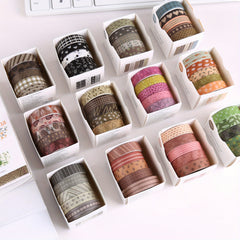5 Rolls Fall Style Wrapping Washi Tape for DIY Crafts and Journals