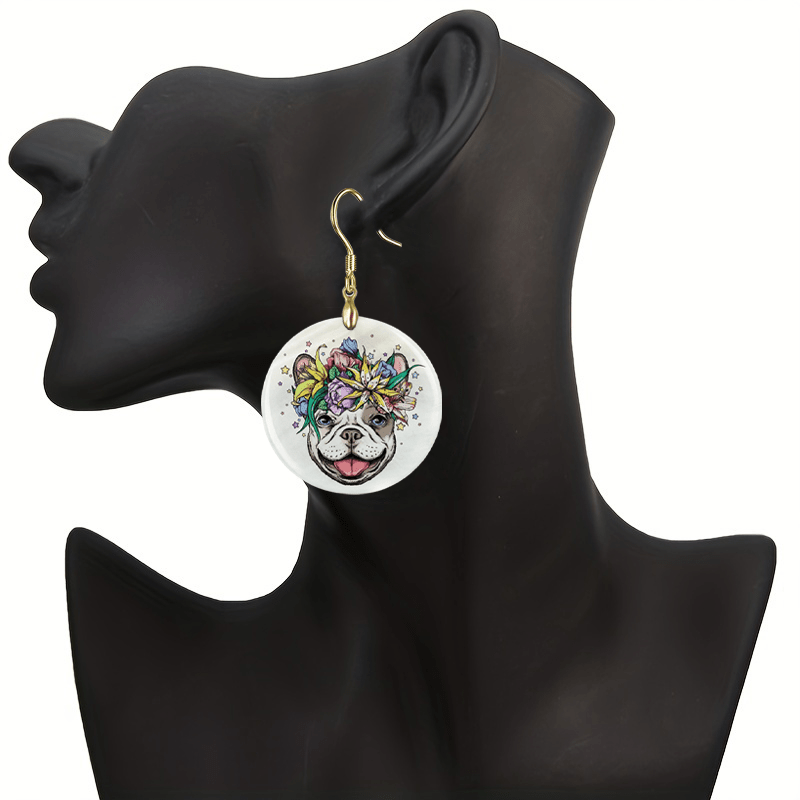 Flower & Dog Acrylic Earrings Halloween Christmas Gift