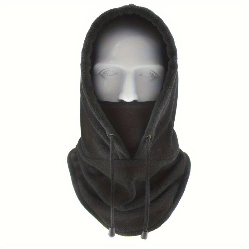 Winter Windproof Hood with Ear Protection and Neck Cover Warm Plush Skiing Mask