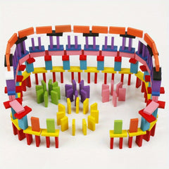 Colorful Wooden Building Blocks Domino Toy