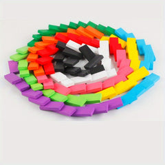 Colorful Wooden Building Blocks Domino Toy