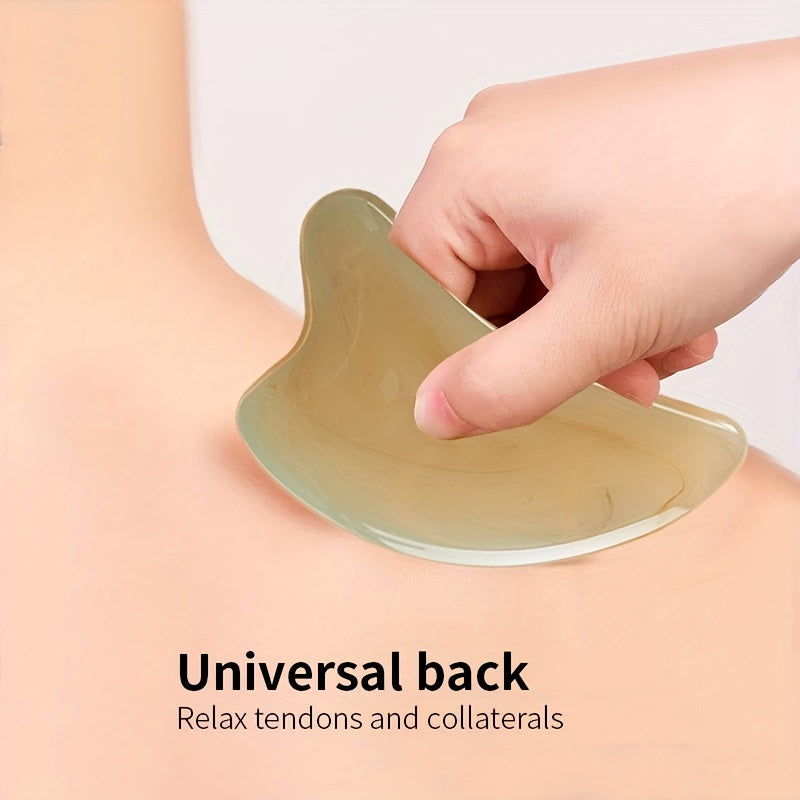 2pcs Chinese Facial Massage Tool Faux OX Horn Gua Sha Board SPA Massage