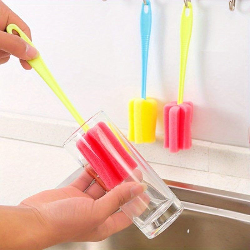 3-Pack Kitchen Cleaning Sponges Brushes for Wine Glasses, Bottles, Mugs