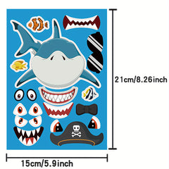 12pcs Sea Animal Puzzle DIY Stickers - Educational Student Toys