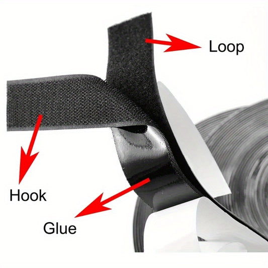 1pc Hook Loop Strips Adhesive Heavy Duty Tape Double Sided Hook Loop Rolls