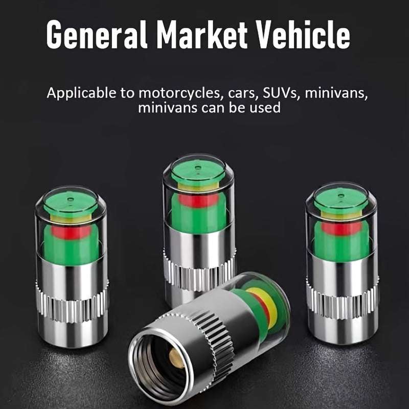 4pcs Car Tire Pressure Gauge Valve Cap Sensor