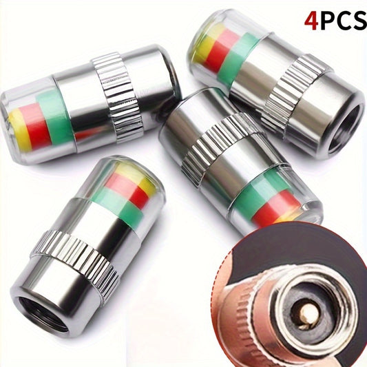 4pcs Car Tire Pressure Gauge Valve Cap Sensor