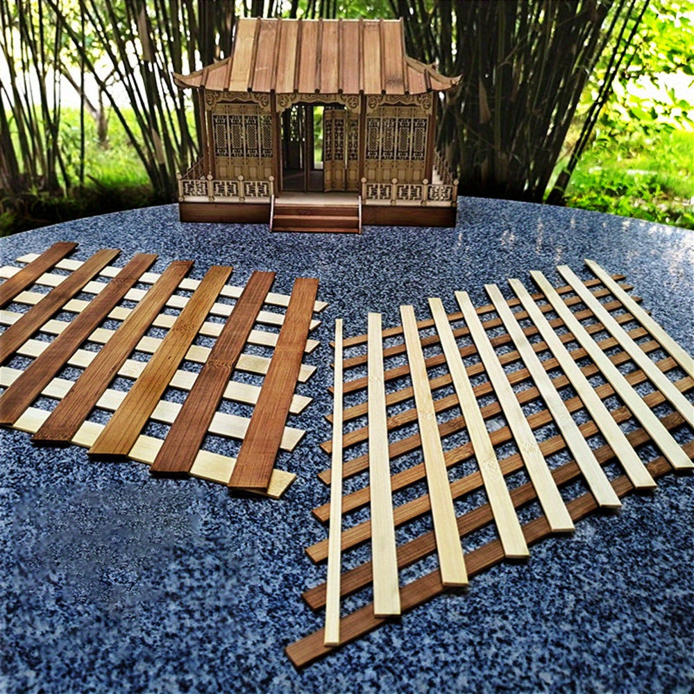 50pcs Natural Carbonized Bamboo Wood Strips  DIY Model Building 30x11x81mm