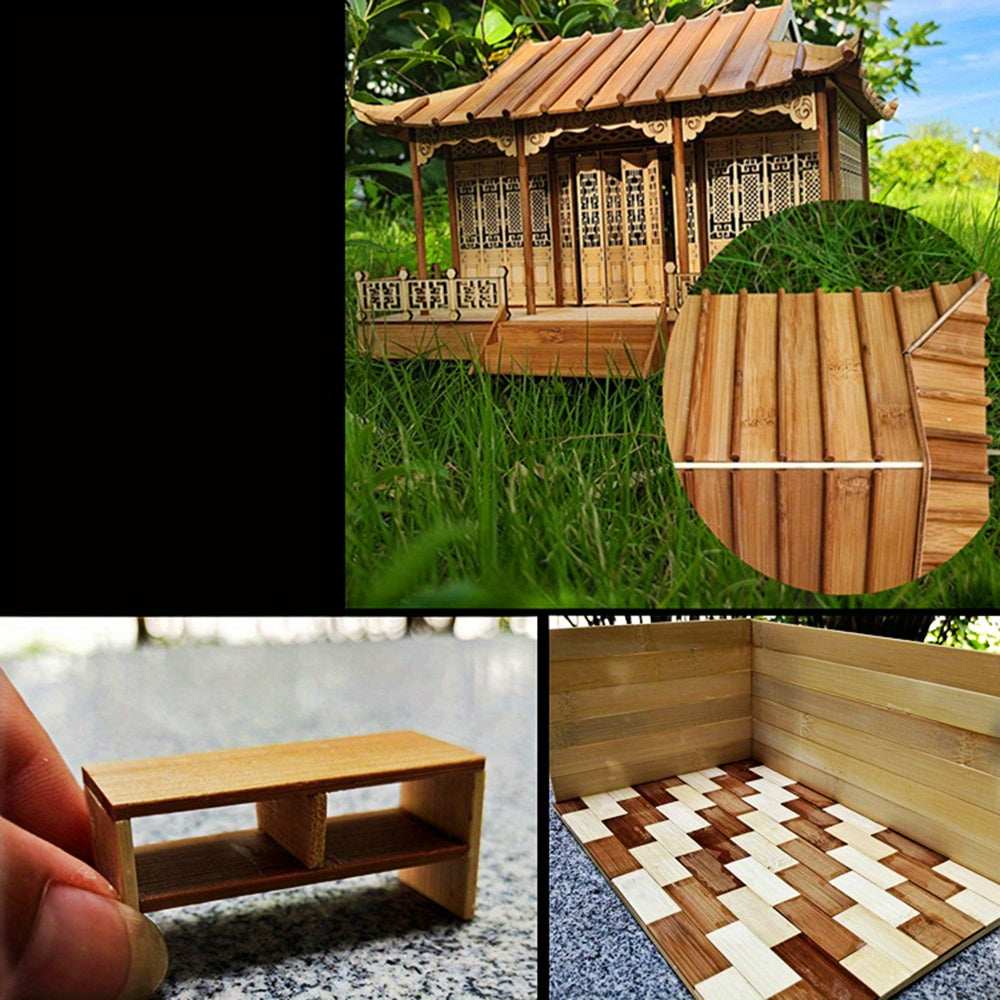 50pcs Natural Carbonized Bamboo Wood Strips  DIY Model Building 30x11x81mm